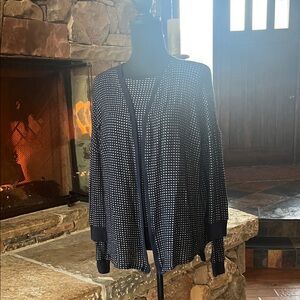 Navy and White Cardi sweater Set by Velvet
